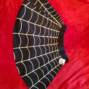 Black and white spider web mini skirt